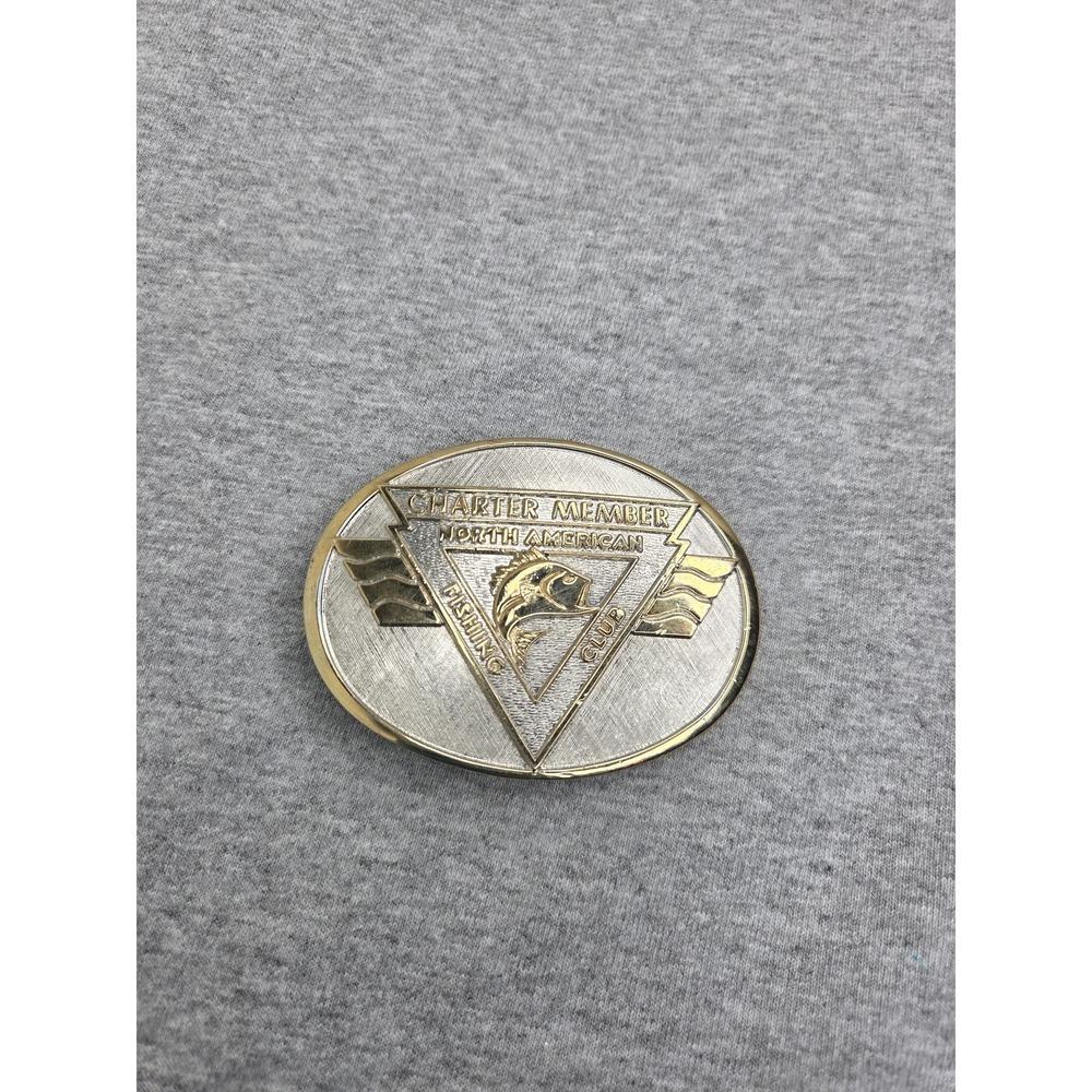 North American Fishing Club Bass Charter Member 24K Gold Plate Belt Buckle